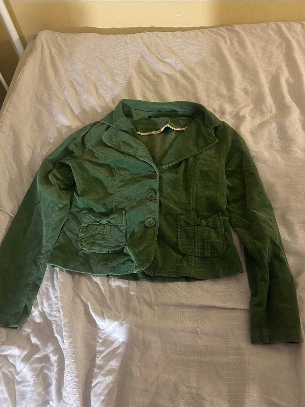 Theory Green Corduroy Cropped Blazer